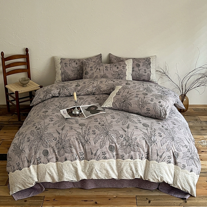 仟网汇 2025新款亚麻复古花边系列四件套麦卡伦