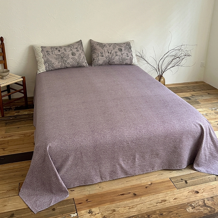 91家纺网 家纺一手货源 找家纺 仟网汇 2025新款亚麻复古花边系列四件套麦卡伦