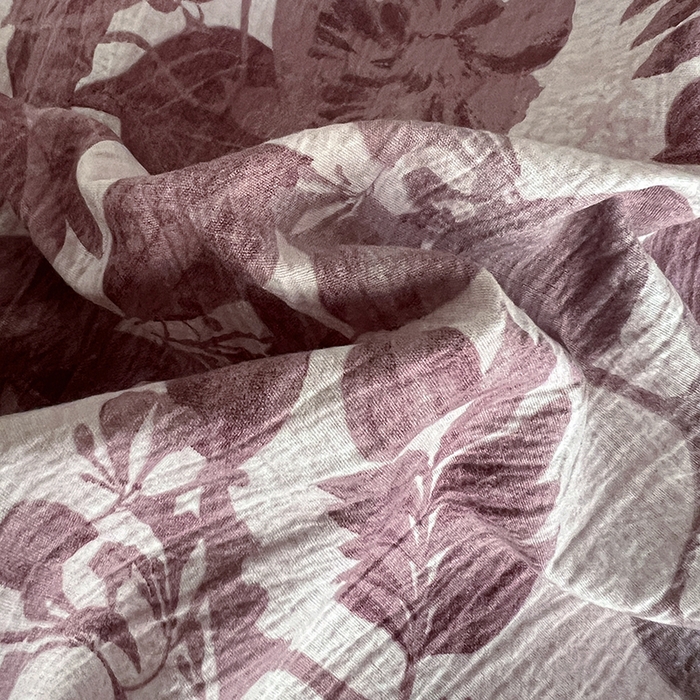 91家纺网 家纺一手货源 找家纺 仟网汇 2025新款亚麻复古花边系列四件套木槿红