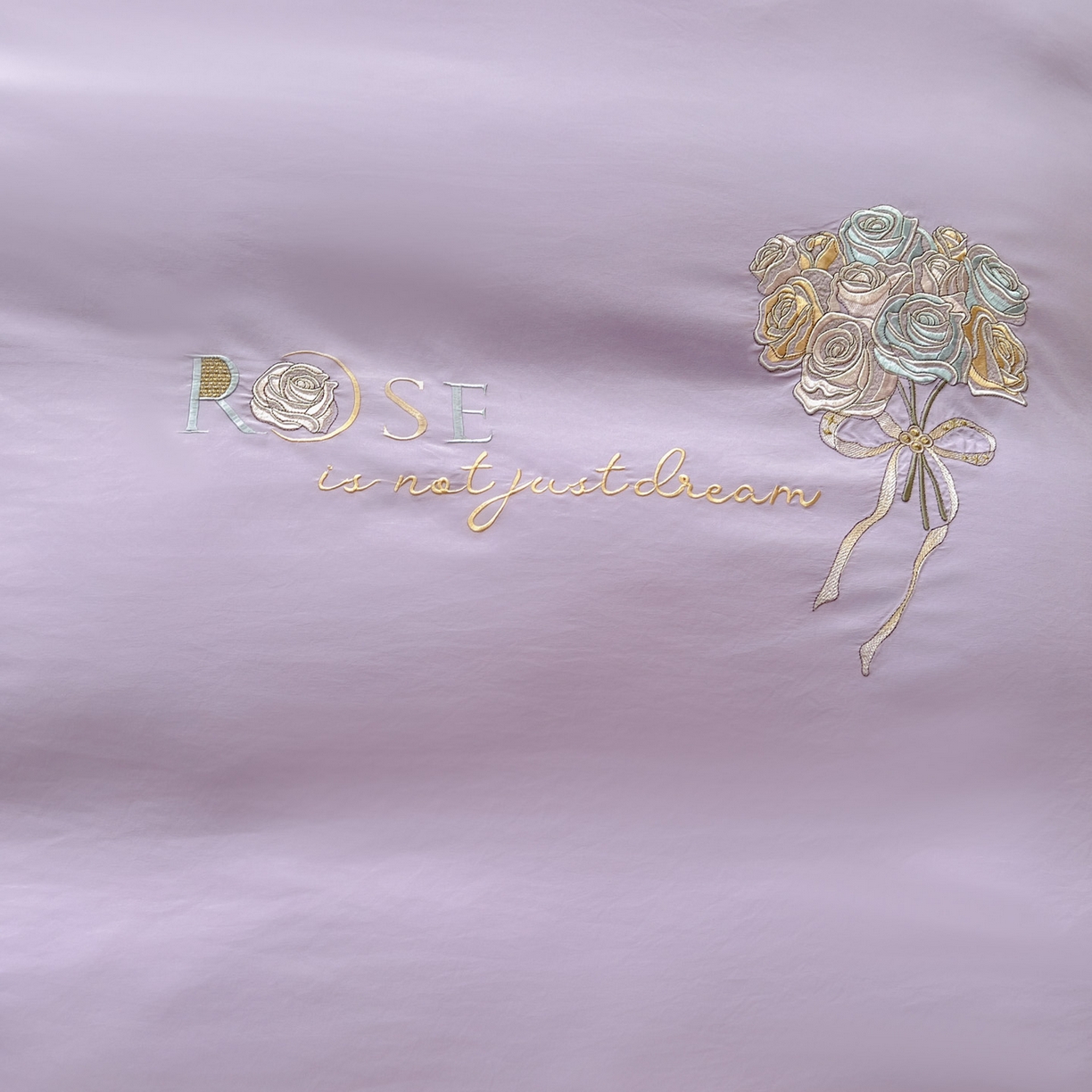 91家纺网 家纺一手货源 找家纺 文黛家居 2025新款高克重水洗棉绣花四件套-玫瑰之恋 玫瑰之恋-紫