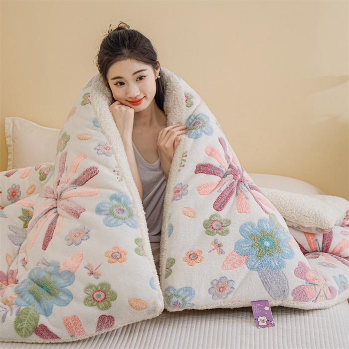 91家纺网 家纺一手货源 找家纺 （总）曼町家居 2025新款加厚升级款雪花绒印花冬被 被子被芯