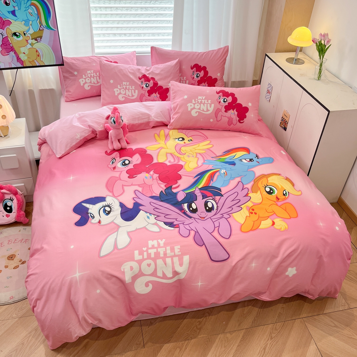 91家纺网 家纺一手货源 找家纺 （总）暮思家居 2025新款正版授权小马宝莉大版全棉数码印花纯棉四件套