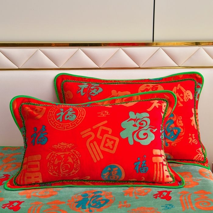 91家纺网 家纺一手货源 找家纺 诺梵家纺 2025新款8斤加厚保暖金貂绒牛奶绒印花四件套 百福