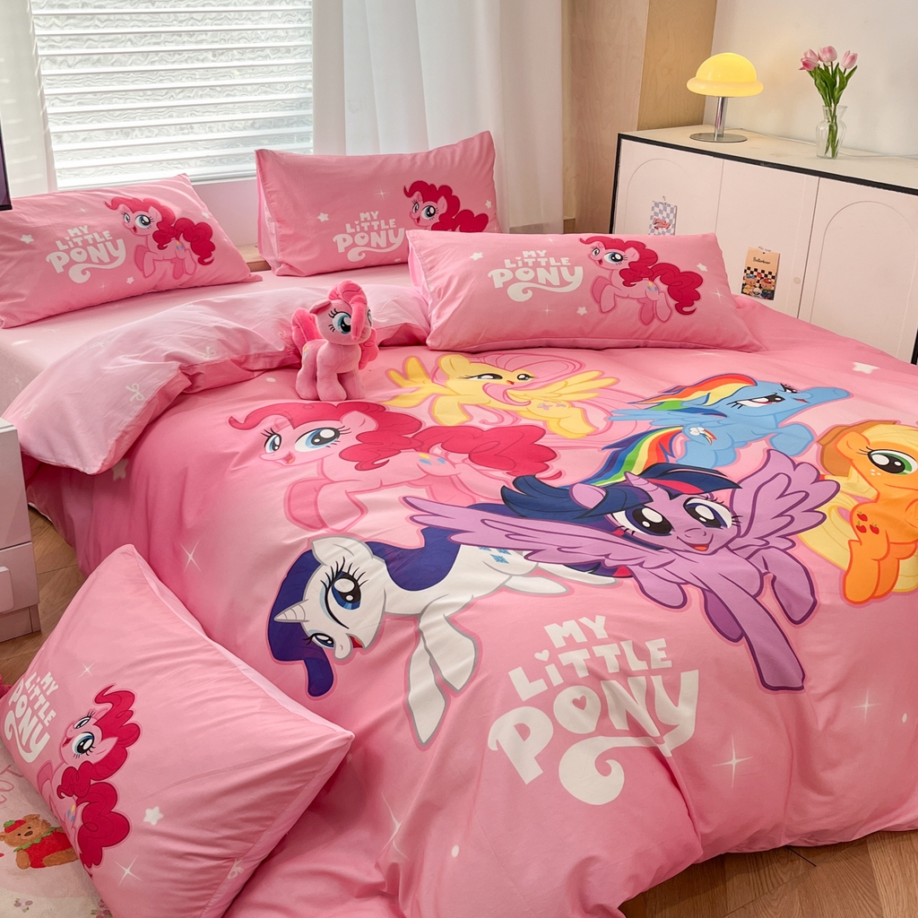 91家纺网 家纺一手货源 找家纺 （总）暮思家居 2025新款正版授权小马宝莉大版全棉数码印花纯棉四件套