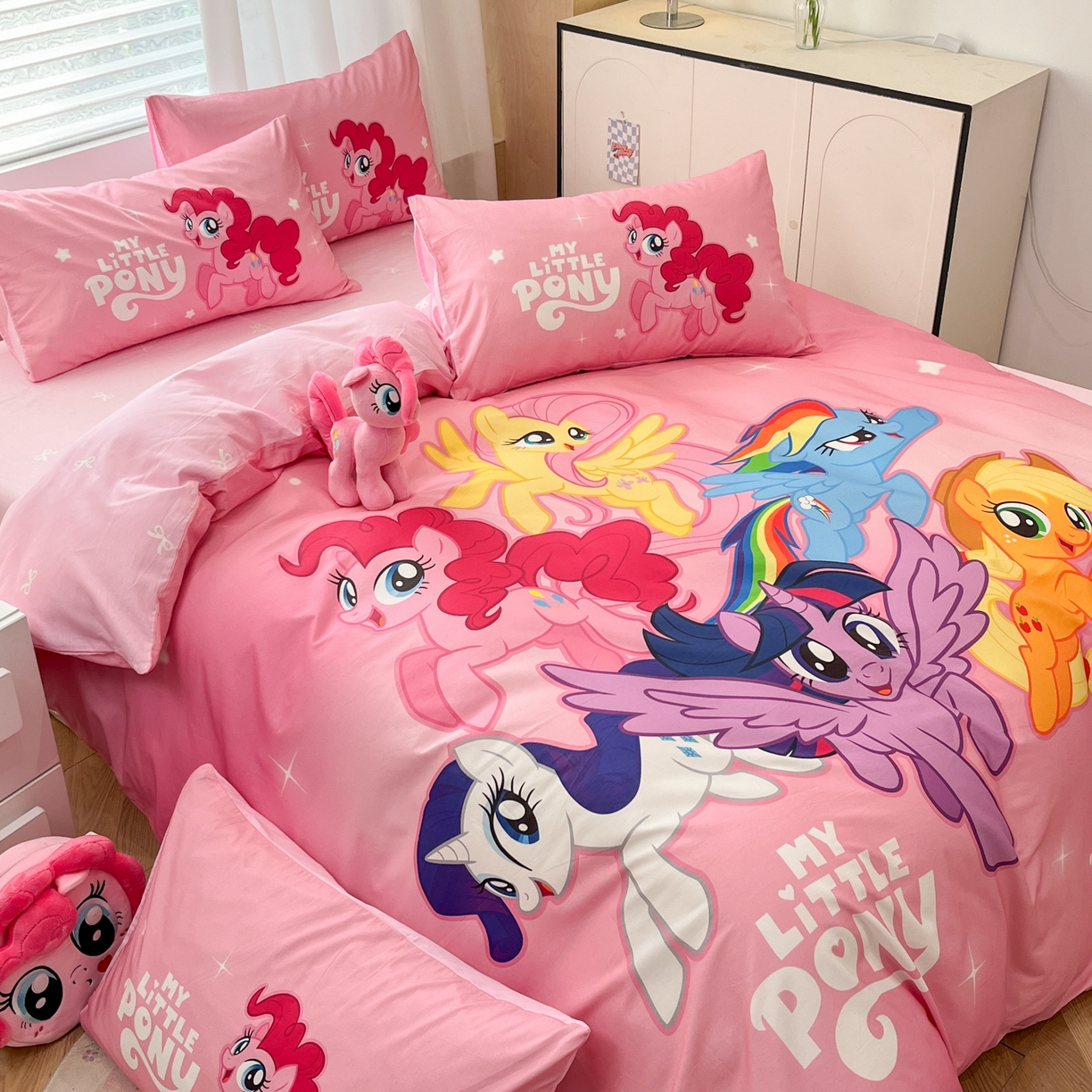 91家纺网 家纺一手货源 找家纺 （总）暮思家居 2025新款正版授权小马宝莉大版全棉数码印花纯棉四件套