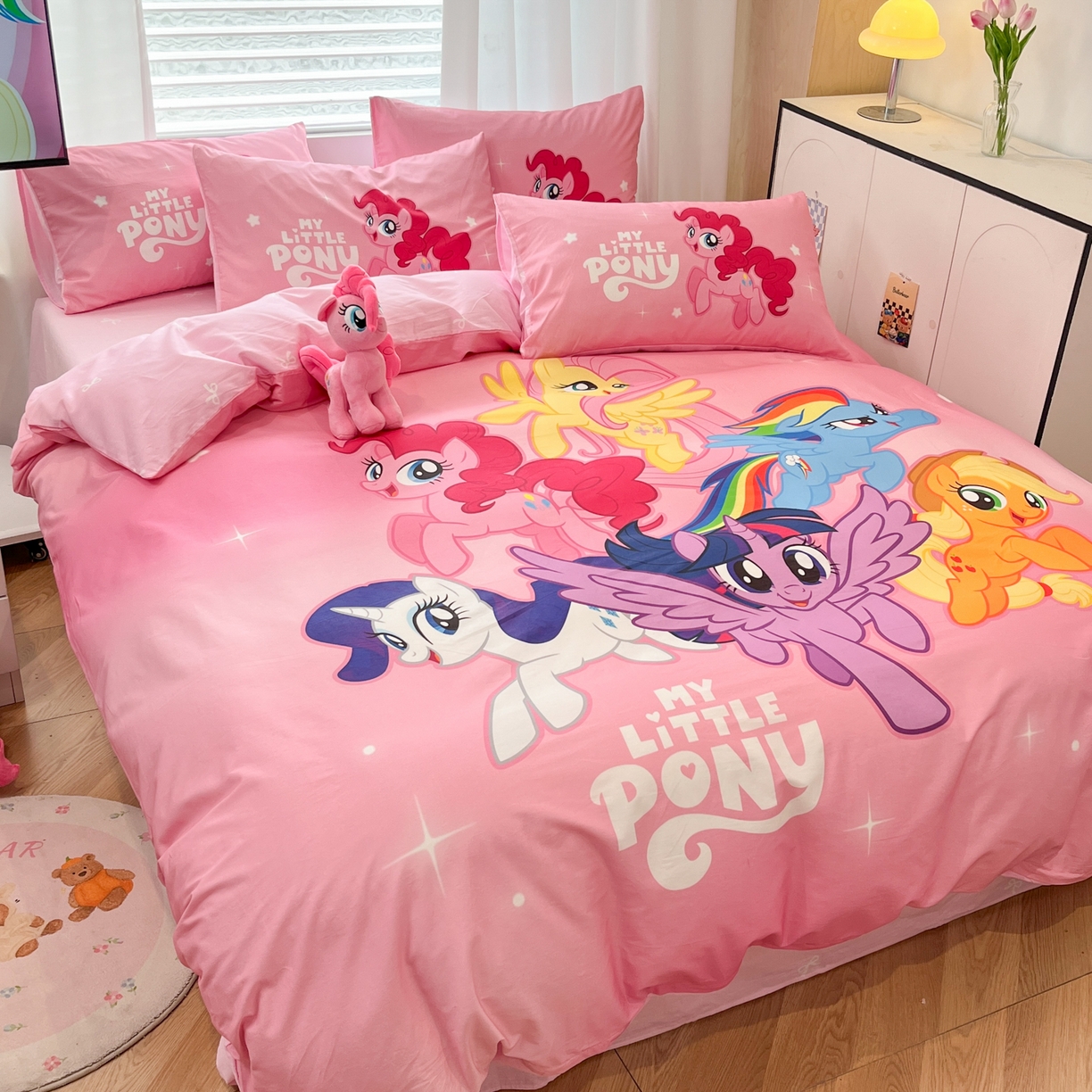 91家纺网 家纺一手货源 找家纺 （总）暮思家居 2025新款正版授权小马宝莉大版全棉数码印花纯棉四件套