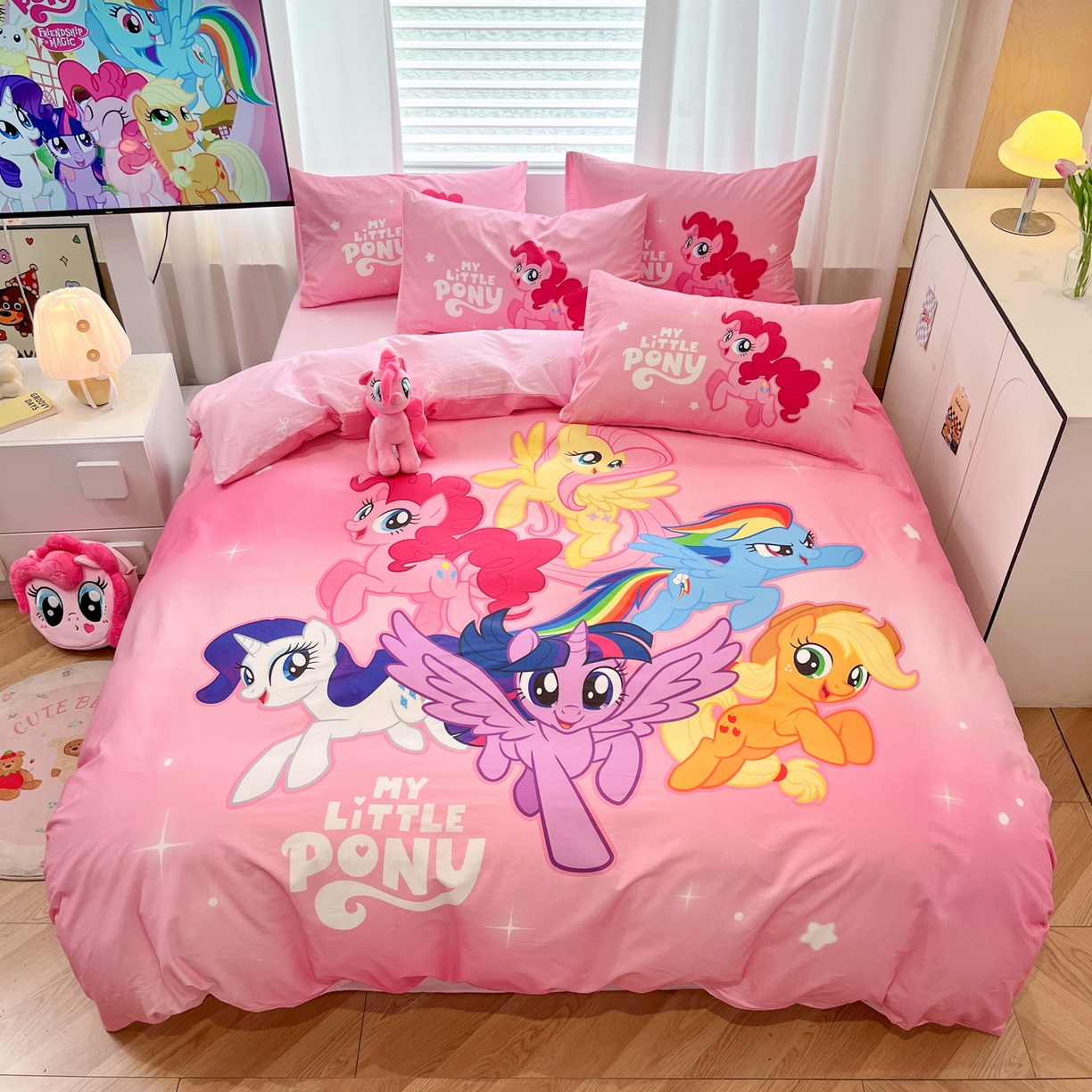 91家纺网 家纺一手货源 找家纺 （总）暮思家居 2025新款正版授权小马宝莉大版全棉数码印花纯棉四件套