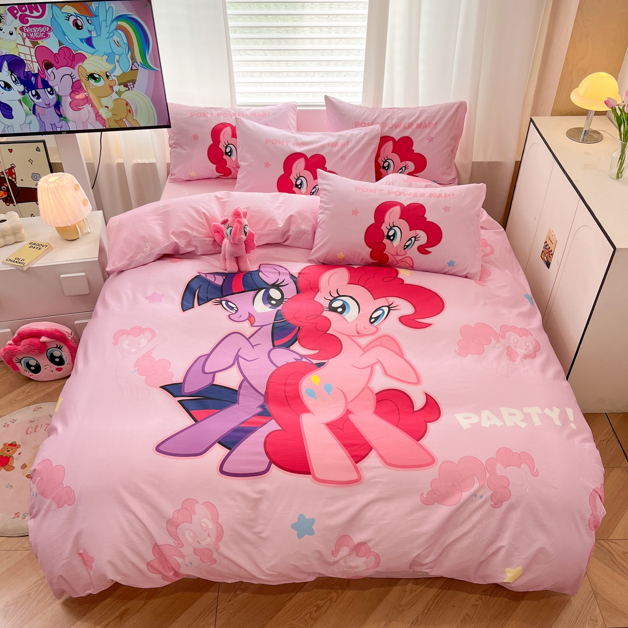 91家纺网 家纺一手货源 找家纺 （总）暮思家居 2025新款正版授权小马宝莉大版全棉数码印花纯棉四件套