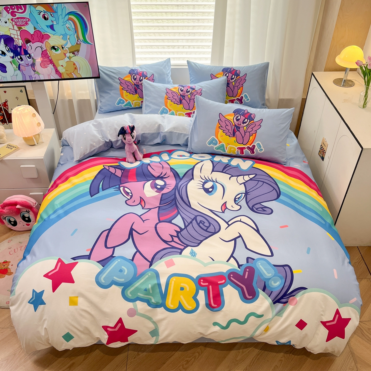 91家纺网 家纺一手货源 找家纺 （总）暮思家居 2025新款正版授权小马宝莉大版全棉数码印花纯棉四件套