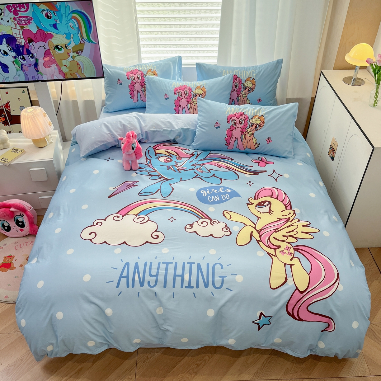 91家纺网 家纺一手货源 找家纺 （总）暮思家居 2025新款正版授权小马宝莉大版全棉数码印花纯棉四件套