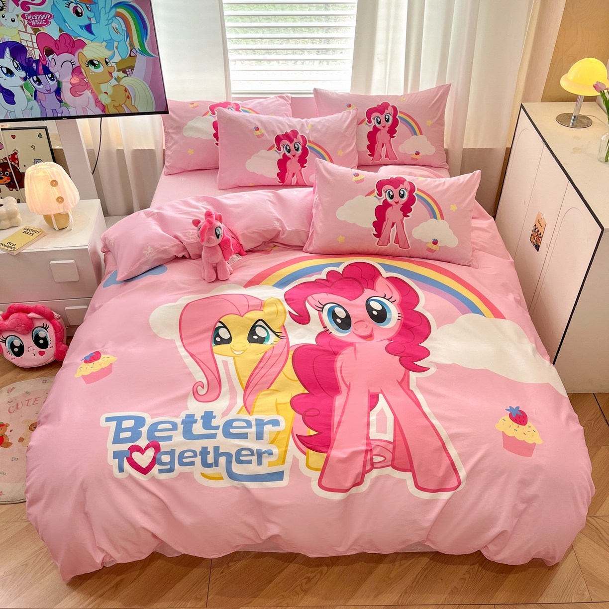 91家纺网 家纺一手货源 找家纺 （总）暮思家居 2025新款正版授权小马宝莉大版全棉数码印花纯棉四件套