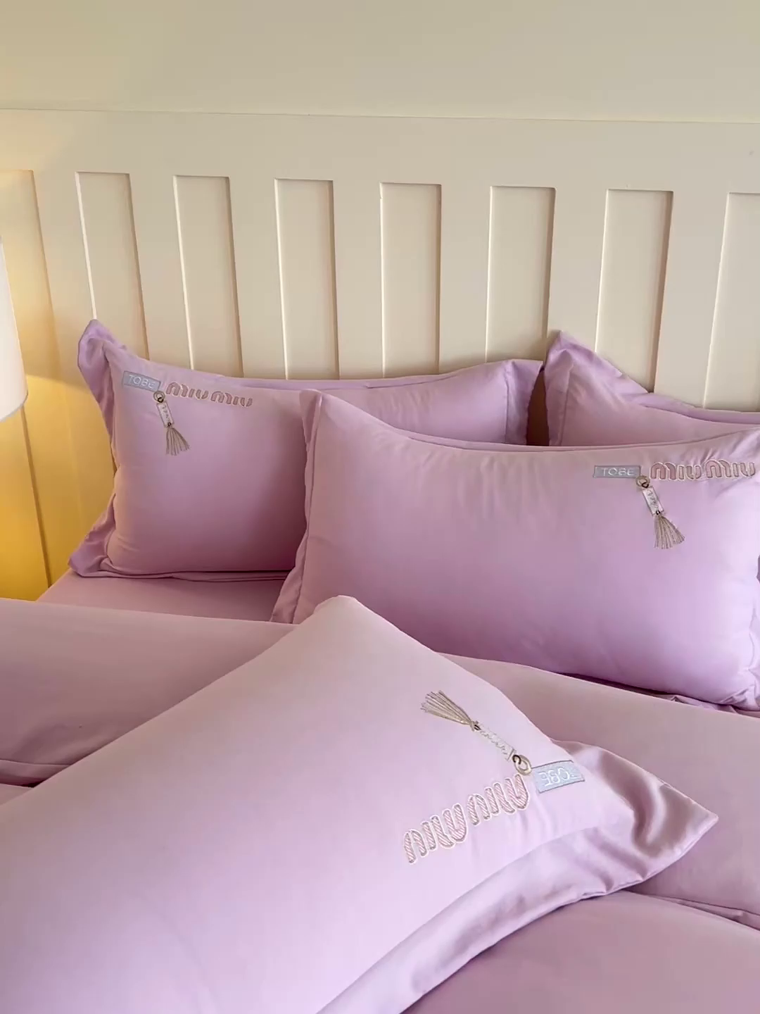 91家纺网 家纺一手货源 找家纺 文黛家居 2025新款高克重水洗棉绣花四件套-梦恋 梦恋-紫