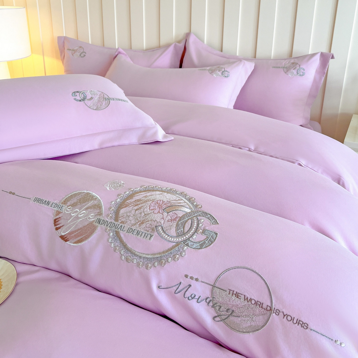 91家纺网 家纺一手货源 找家纺 （总）文黛家居 2025新款高克重水洗棉绣花四件套-奢侈生活