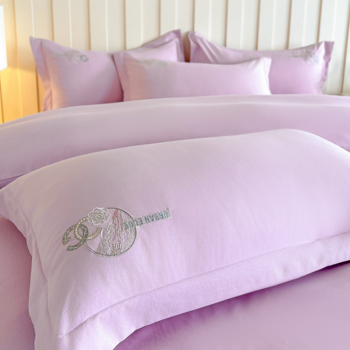 91家纺网 家纺一手货源 找家纺 （总）文黛家居 2025新款高克重水洗棉绣花四件套-奢侈生活