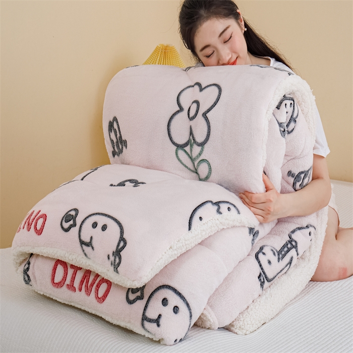 曼町家居 2025新款加厚升级款雪花绒印花冬被 被子被芯 恐龙乐园