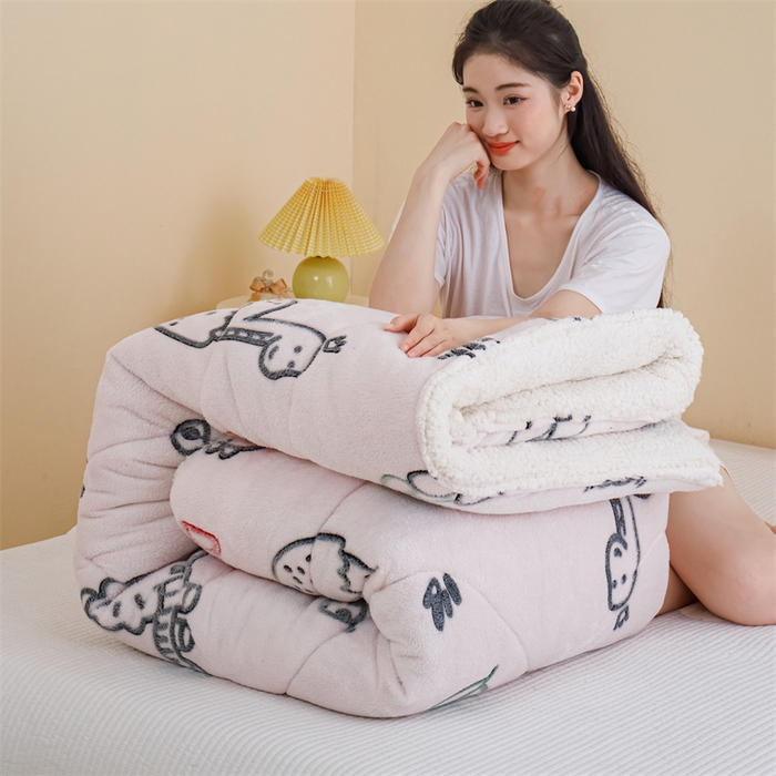 91家纺网 家纺一手货源 找家纺 曼町家居 2025新款加厚升级款雪花绒印花冬被 被子被芯 恐龙乐园