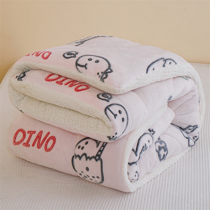 91家纺网 家纺一手货源 找家纺 曼町家居 2025新款加厚升级款雪花绒印花冬被 被子被芯 恐龙乐园