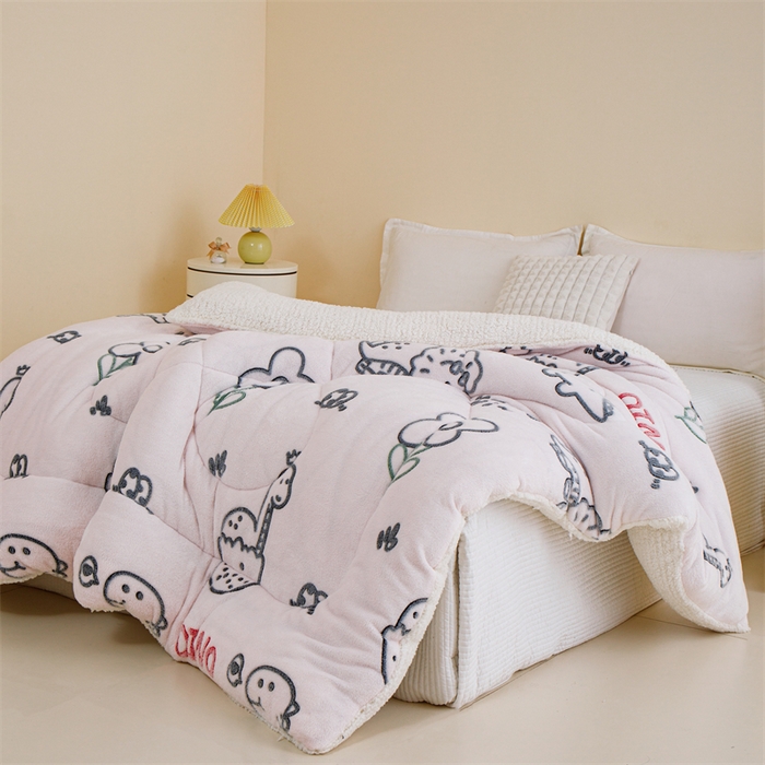 91家纺网 家纺一手货源 找家纺 曼町家居 2025新款加厚升级款雪花绒印花冬被 被子被芯 恐龙乐园