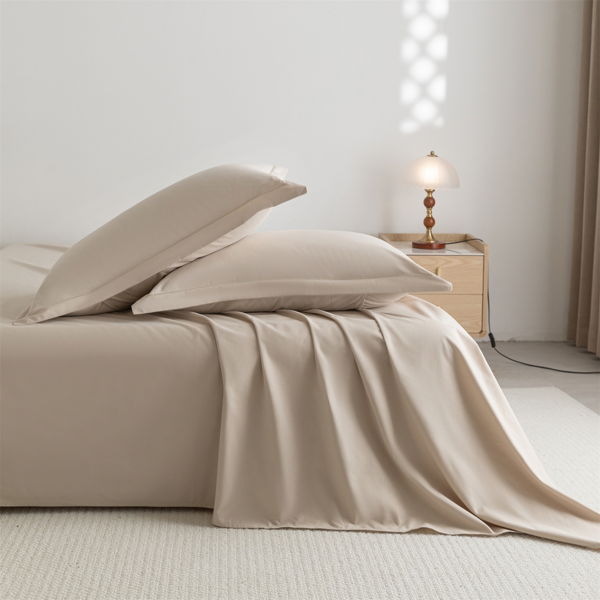 91家纺网 家纺一手货源 找家纺 宝时兰 2025新款加厚100%全棉高支高密长绒棉纯色磨毛床单纯棉单件床单-系列二【提供买家秀/可定制其他尺寸】 米卡