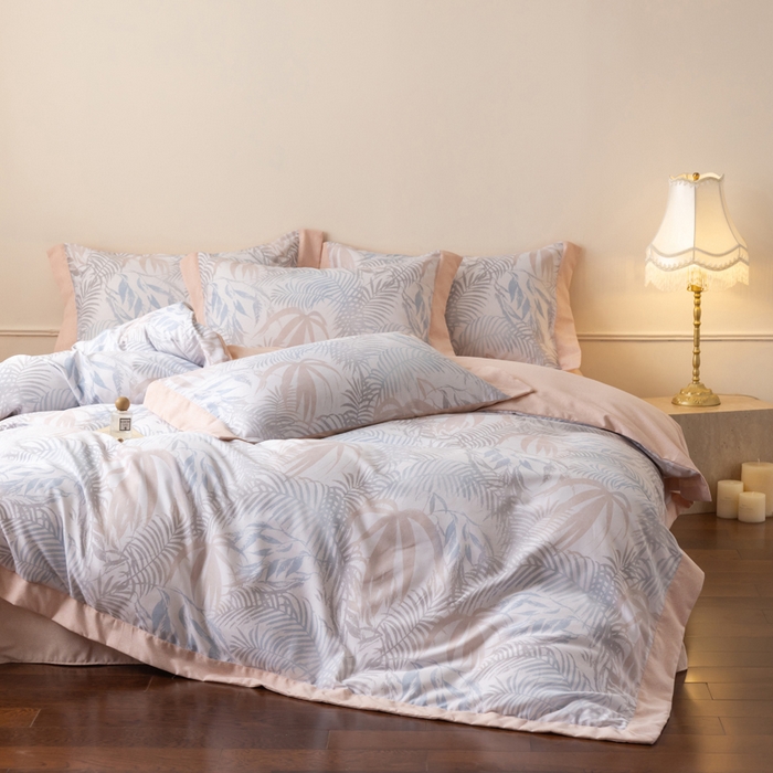 91家纺网 家纺一手货源 找家纺 巧玲珑 2025新款ABk版新疆棉双拼四件套（新花色已更新）橙味少女