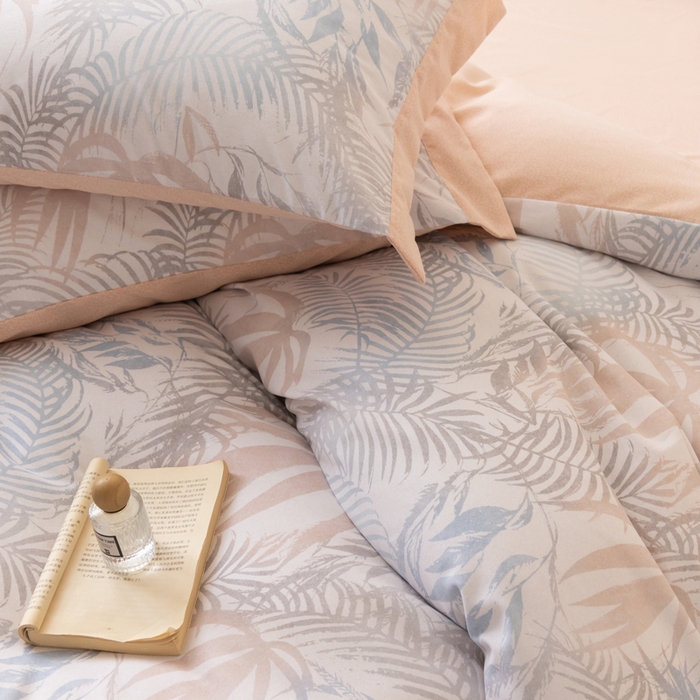 91家纺网 家纺一手货源 找家纺 巧玲珑 2025新款ABk版新疆棉双拼四件套（新花色已更新）橙味少女