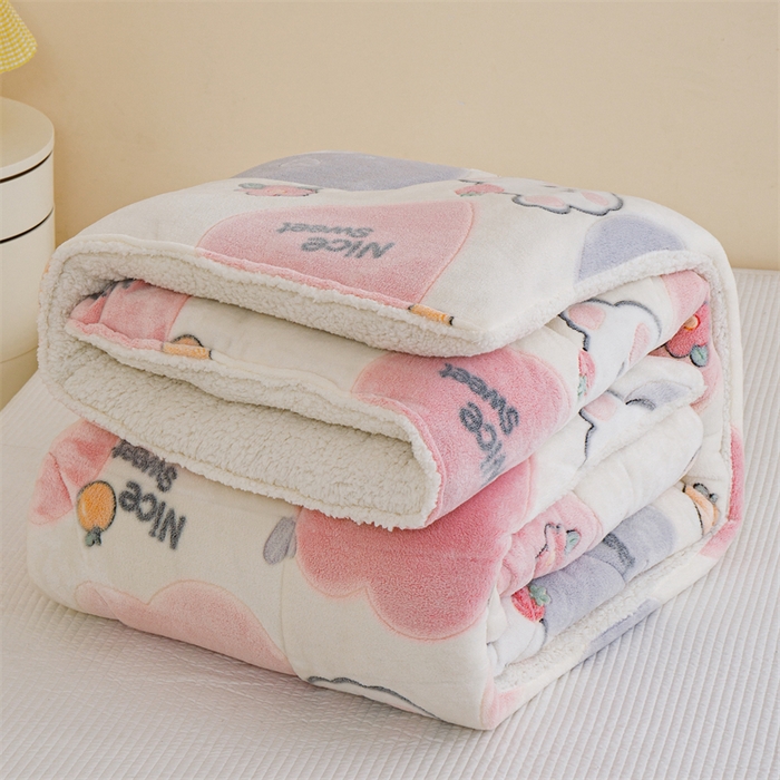 91家纺网 家纺一手货源 找家纺 曼町家居 2025新款加厚升级款雪花绒印花冬被 被子被芯 甜蜜小熊