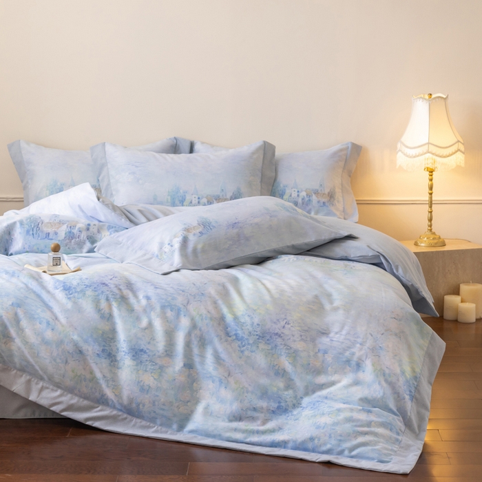 91家纺网 家纺一手货源 找家纺 巧玲珑 2025新款ABk版新疆棉双拼四件套（新花色已更新）繁花隽永