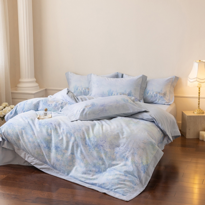 91家纺网 家纺一手货源 找家纺 巧玲珑 2025新款ABk版新疆棉双拼四件套（新花色已更新）繁花隽永