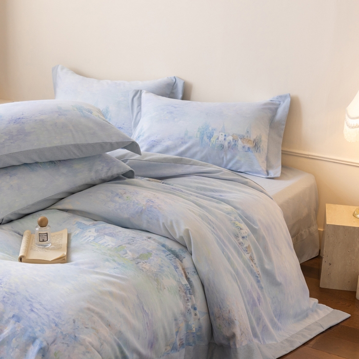 91家纺网 家纺一手货源 找家纺 巧玲珑 2025新款ABk版新疆棉双拼四件套（新花色已更新）繁花隽永