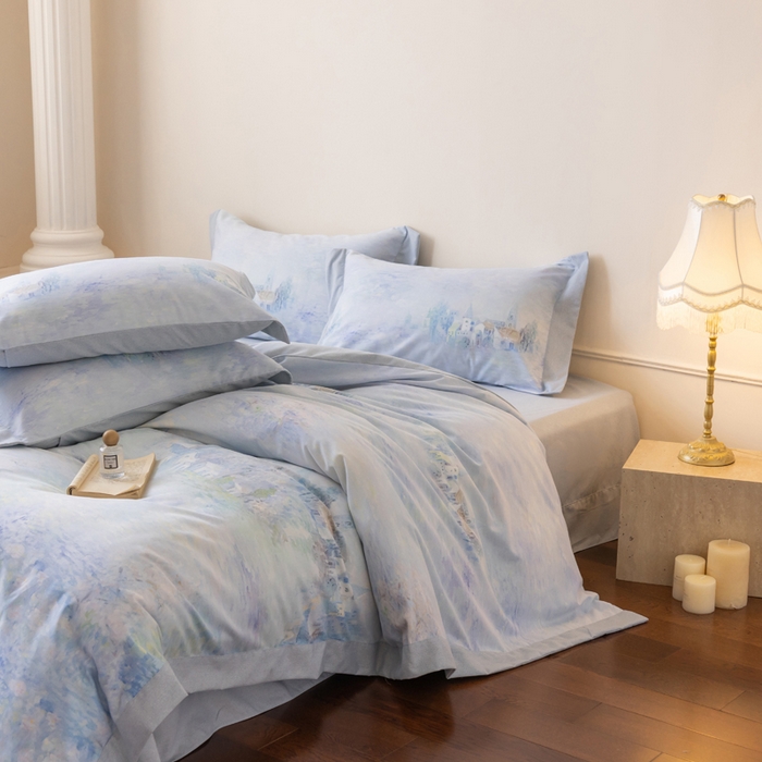 91家纺网 家纺一手货源 找家纺 巧玲珑 2025新款ABk版新疆棉双拼四件套（新花色已更新）繁花隽永