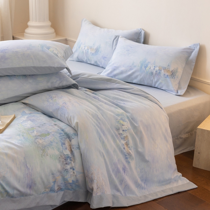 91家纺网 家纺一手货源 找家纺 巧玲珑 2025新款ABk版新疆棉双拼四件套（新花色已更新）繁花隽永