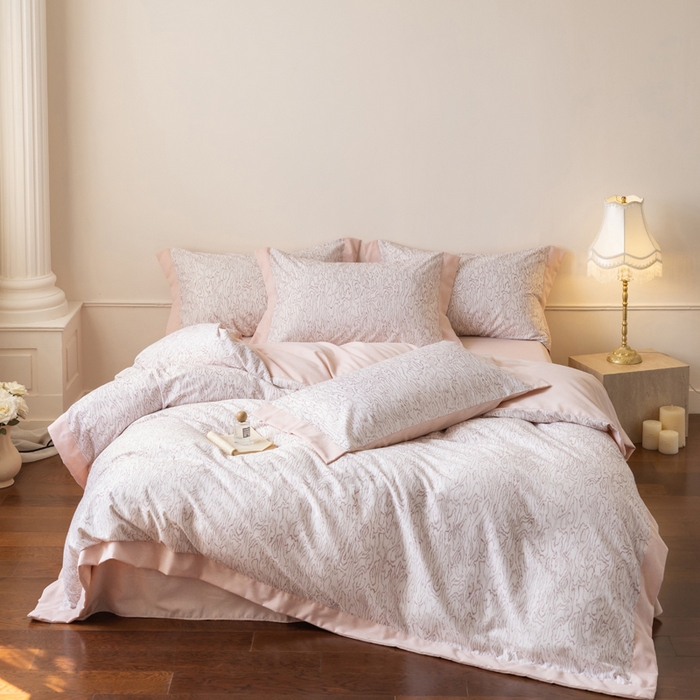 91家纺网 家纺一手货源 找家纺 巧玲珑 2025新款ABk版新疆棉双拼四件套（新花色已更新）浪漫主义