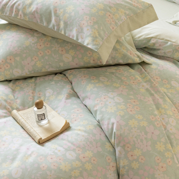 91家纺网 家纺一手货源 找家纺 巧玲珑 2025新款ABk版新疆棉双拼四件套（新花色已更新）流光花语