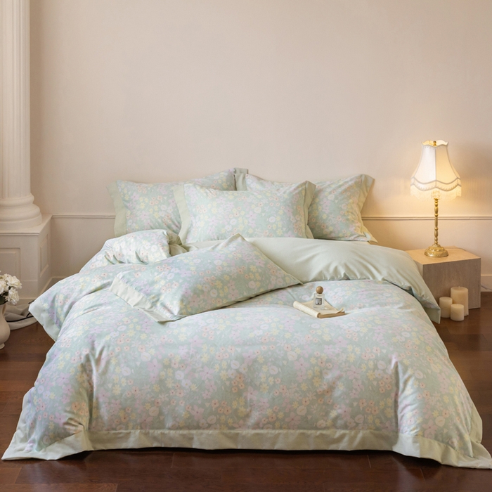 巧玲珑 2025新款ABk版新疆棉双拼四件套（新花色已更新）流光花语