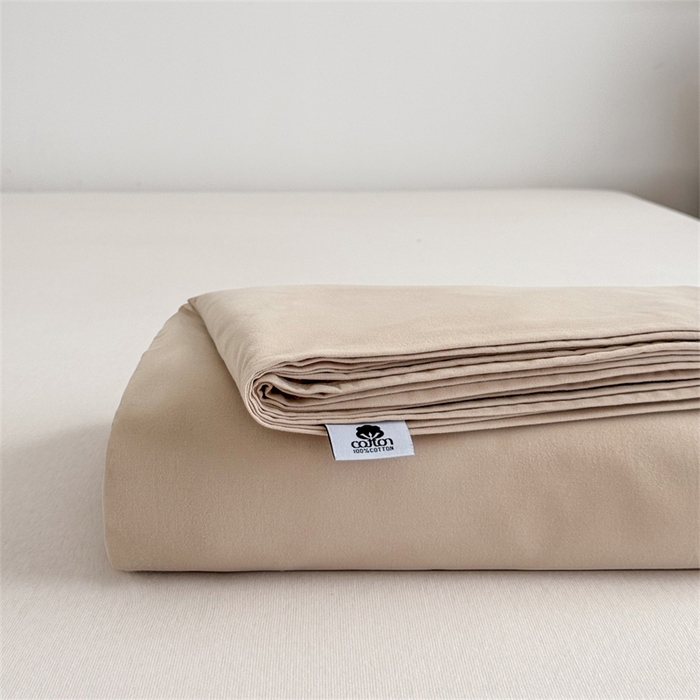 91家纺网 家纺一手货源 找家纺 宝时兰 2025新款加厚100%全棉高支高密长绒棉纯色磨毛床单纯棉单件床单-系列二【提供买家秀/可定制其他尺寸】 叠拍图