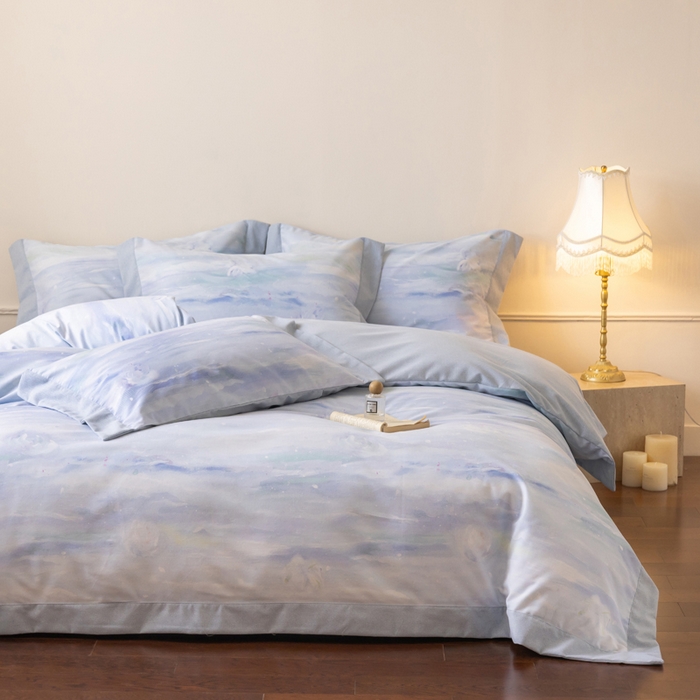 91家纺网 家纺一手货源 找家纺 巧玲珑 2025新款ABk版新疆棉双拼四件套（新花色已更新）岁月如歌