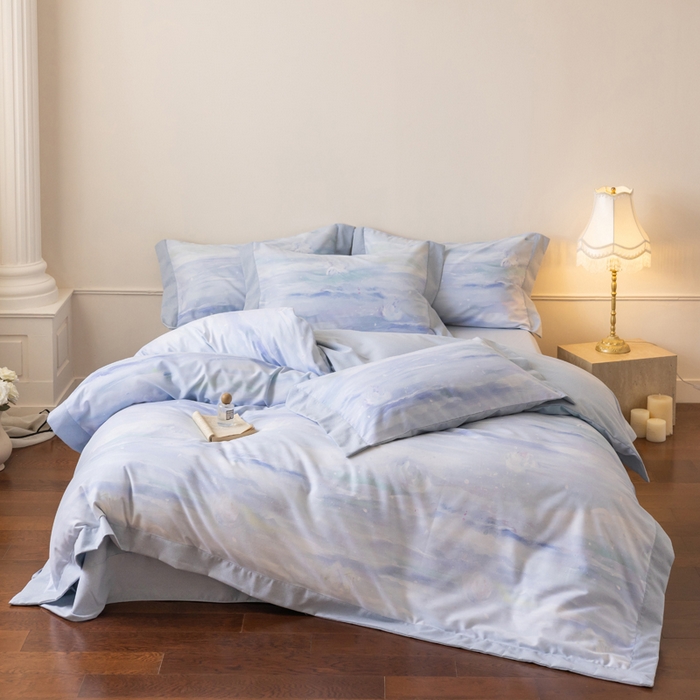 91家纺网 家纺一手货源 找家纺 巧玲珑 2025新款ABk版新疆棉双拼四件套（新花色已更新）岁月如歌