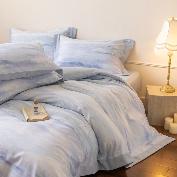 91家纺网 家纺一手货源 找家纺 巧玲珑 2025新款ABk版新疆棉双拼四件套（新花色已更新）岁月如歌