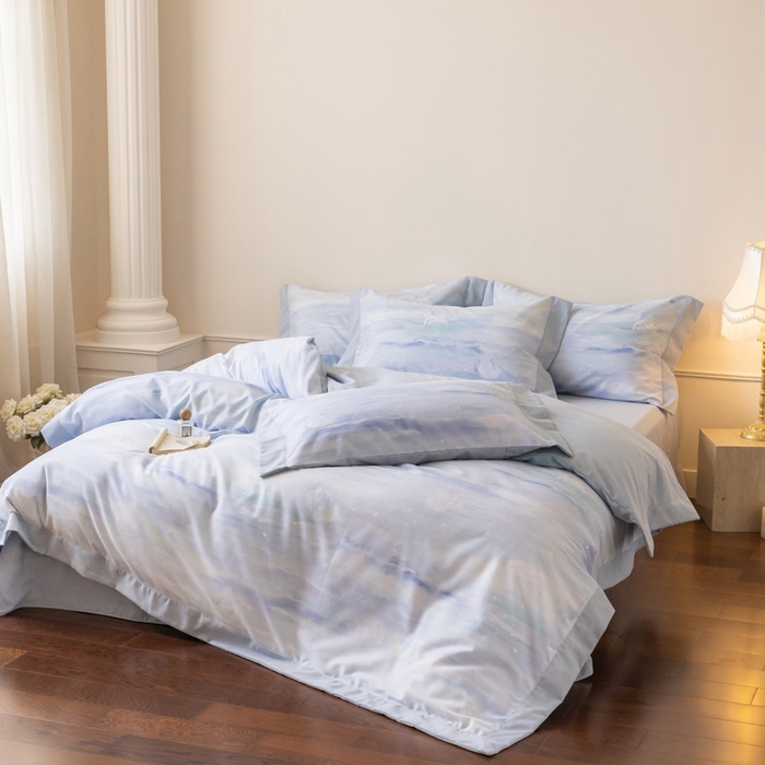 91家纺网 家纺一手货源 找家纺 巧玲珑 2025新款ABk版新疆棉双拼四件套（新花色已更新）岁月如歌