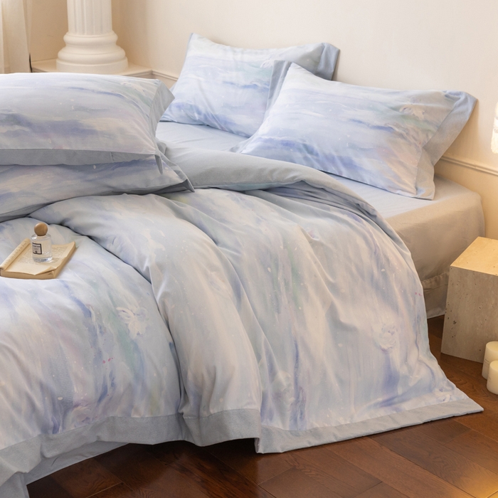 91家纺网 家纺一手货源 找家纺 巧玲珑 2025新款ABk版新疆棉双拼四件套（新花色已更新）岁月如歌