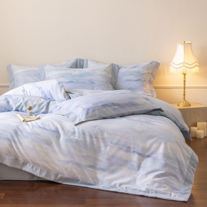 91家纺网 家纺一手货源 找家纺 巧玲珑 2025新款ABk版新疆棉双拼四件套（新花色已更新）岁月如歌