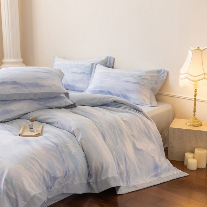 91家纺网 家纺一手货源 找家纺 巧玲珑 2025新款ABk版新疆棉双拼四件套（新花色已更新）岁月如歌