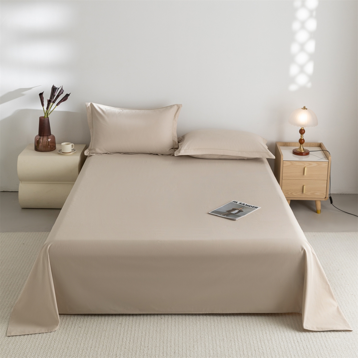 91家纺网 家纺一手货源 找家纺 宝时兰 2025新款加厚100%全棉高支高密长绒棉纯色磨毛床单纯棉单件床单-系列二【提供买家秀/可定制其他尺寸】 米卡