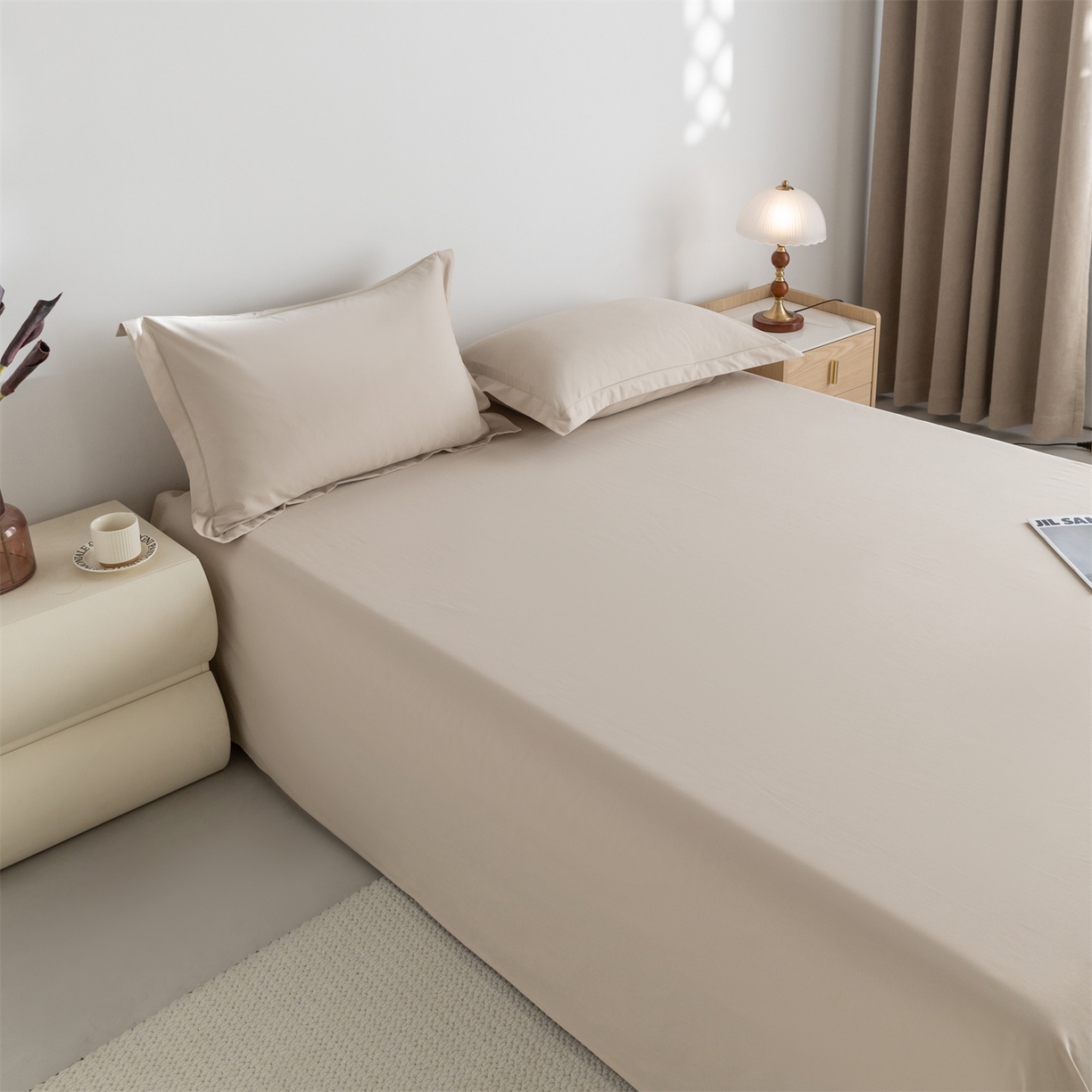 91家纺网 家纺一手货源 找家纺 宝时兰 2025新款加厚100%全棉高支高密长绒棉纯色磨毛床单纯棉单件床单-系列二【提供买家秀/可定制其他尺寸】 米卡