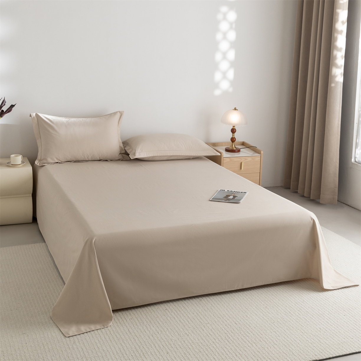 91家纺网 家纺一手货源 找家纺 宝时兰 2025新款加厚100%全棉高支高密长绒棉纯色磨毛床单纯棉单件床单-系列二【提供买家秀/可定制其他尺寸】 米卡