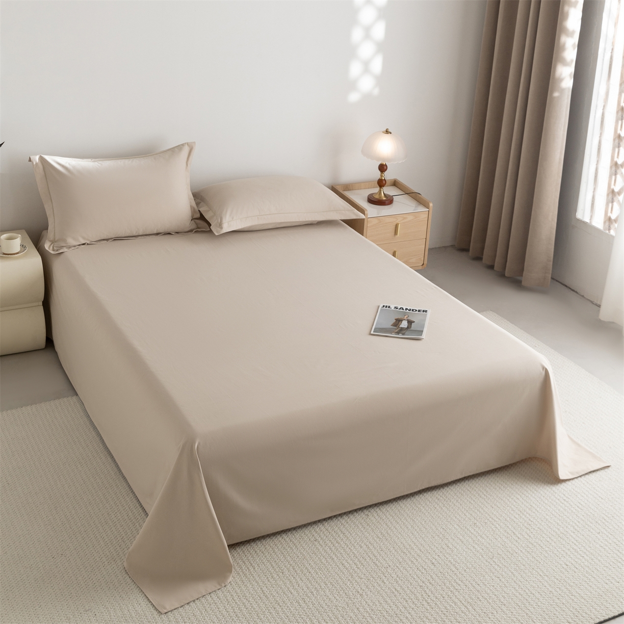 91家纺网 家纺一手货源 找家纺 宝时兰 2025新款加厚100%全棉高支高密长绒棉纯色磨毛床单纯棉单件床单-系列二【提供买家秀/可定制其他尺寸】 米卡