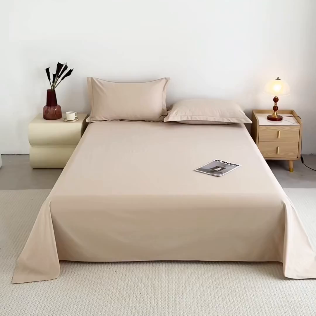 91家纺网 家纺一手货源 找家纺 宝时兰 2025新款加厚100%全棉高支高密长绒棉纯色磨毛床单纯棉单件床单-系列二【提供买家秀/可定制其他尺寸】 米卡