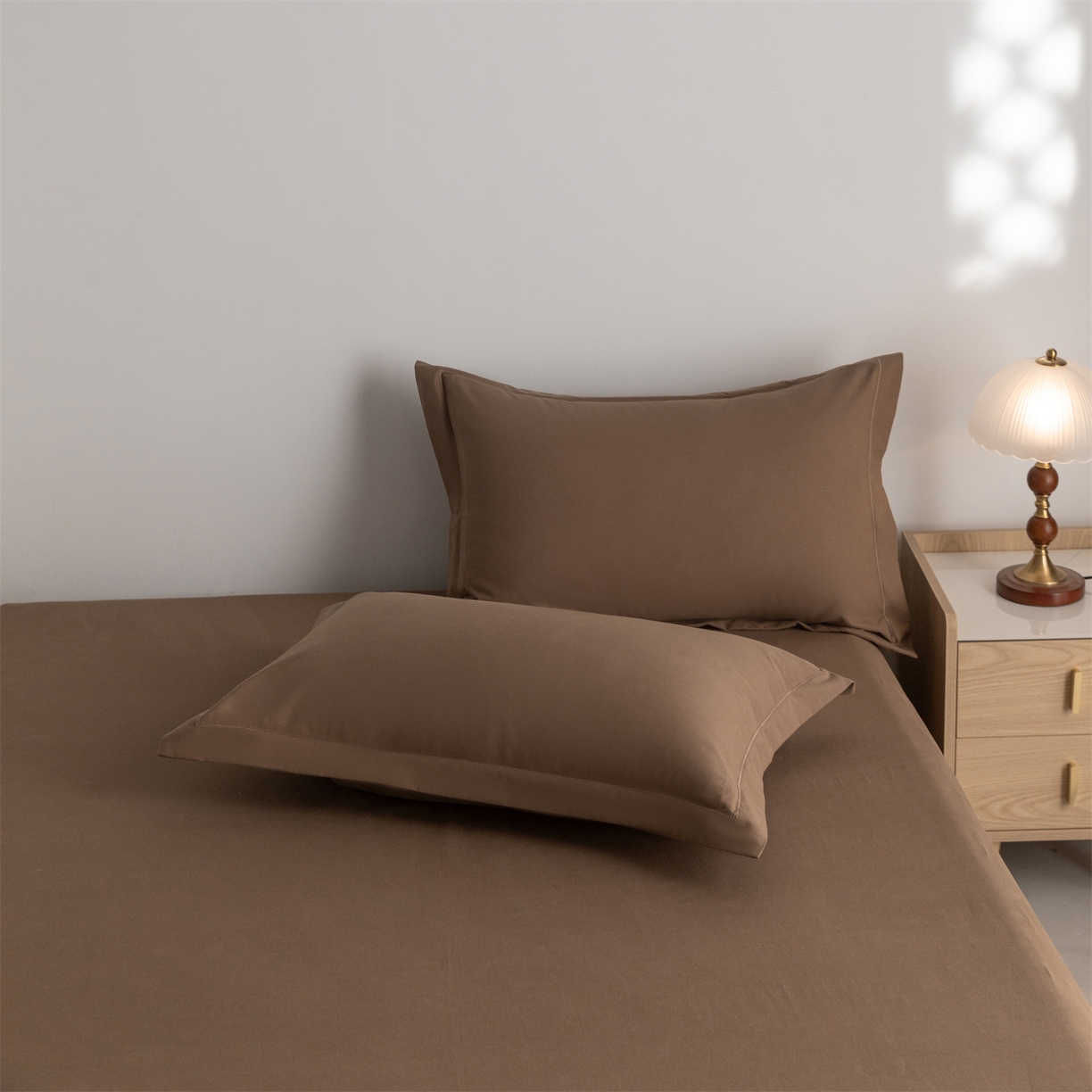 91家纺网 家纺一手货源 找家纺 宝时兰 2025新款加厚100%全棉高支高密长绒棉纯色磨毛床单纯棉单件床单-系列二【提供买家秀/可定制其他尺寸】 摩卡棕