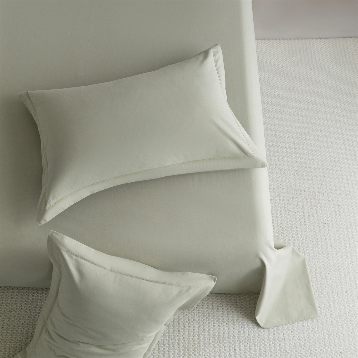 91家纺网 家纺一手货源 找家纺 宝时兰 2025新款加厚100%全棉高支高密长绒棉纯色磨毛床单纯棉单件床单-系列二【提供买家秀/可定制其他尺寸】 沫绿