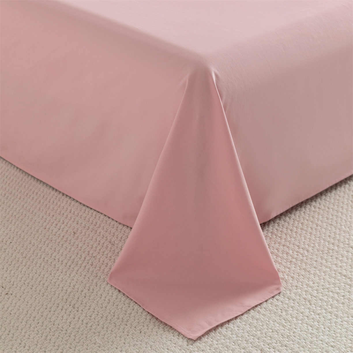 91家纺网 家纺一手货源 找家纺 宝时兰 2025新款加厚100%全棉高支高密长绒棉纯色磨毛床单纯棉单件床单-系列二【提供买家秀/可定制其他尺寸】 木槿粉